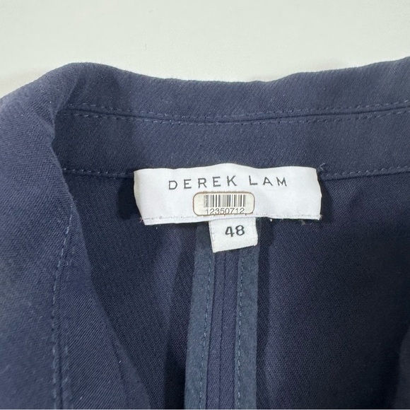 Derek Lam Crepe Belted Jacket Blue size 48 Large - Picture 4 of 6